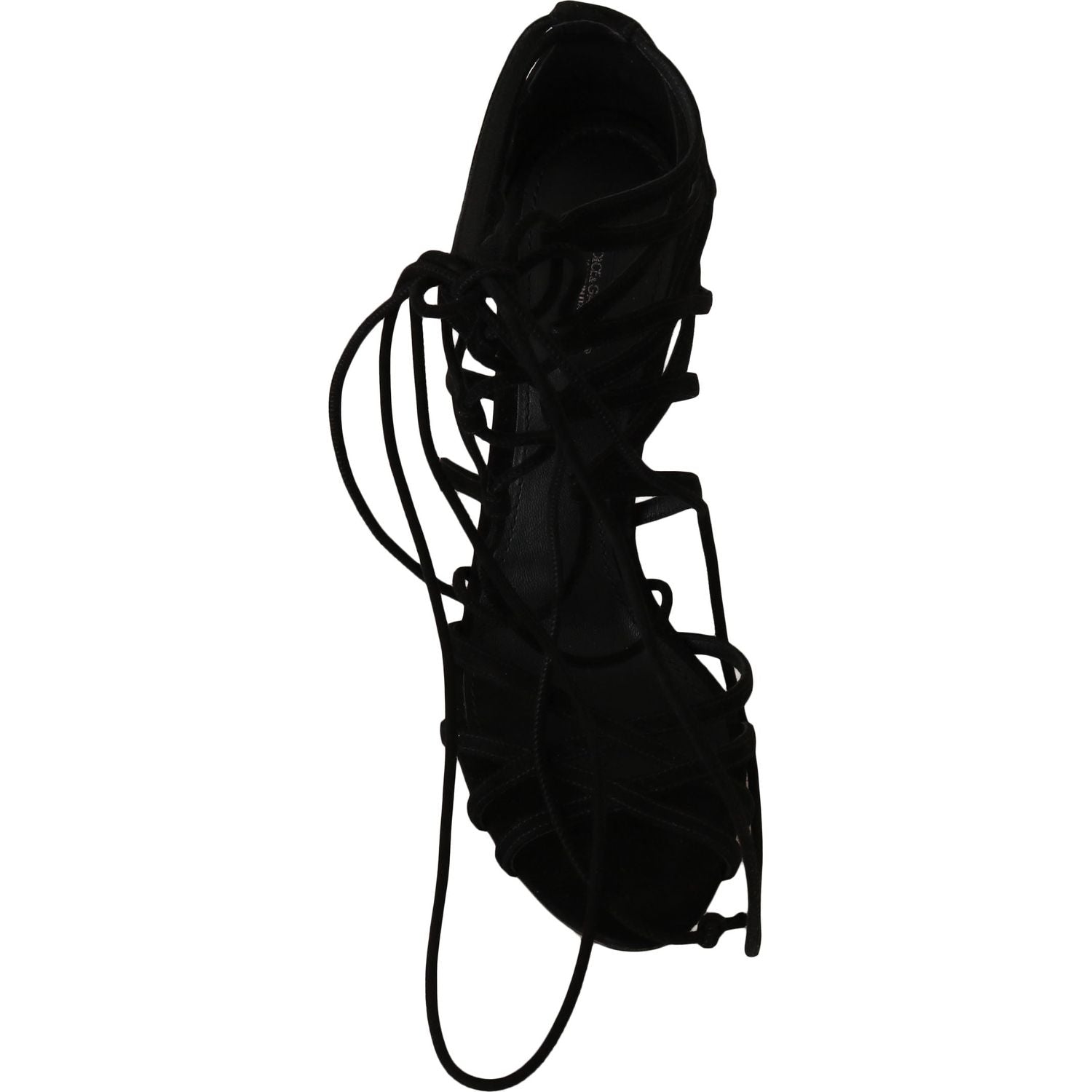 حذاء ستيليتو أنيق من جلد الغزال باللون الأسود من دولتشي آند غابانا