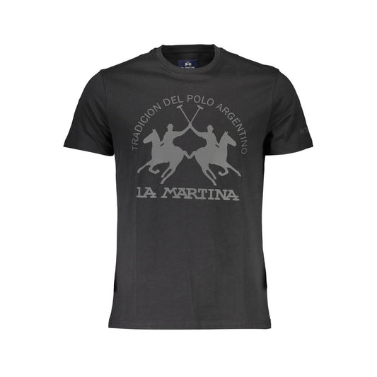La Martina Black Cotton Men's T-Shirt