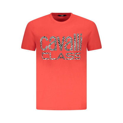 Cavalli Class "Rosso Cotton Men T-Shirt"