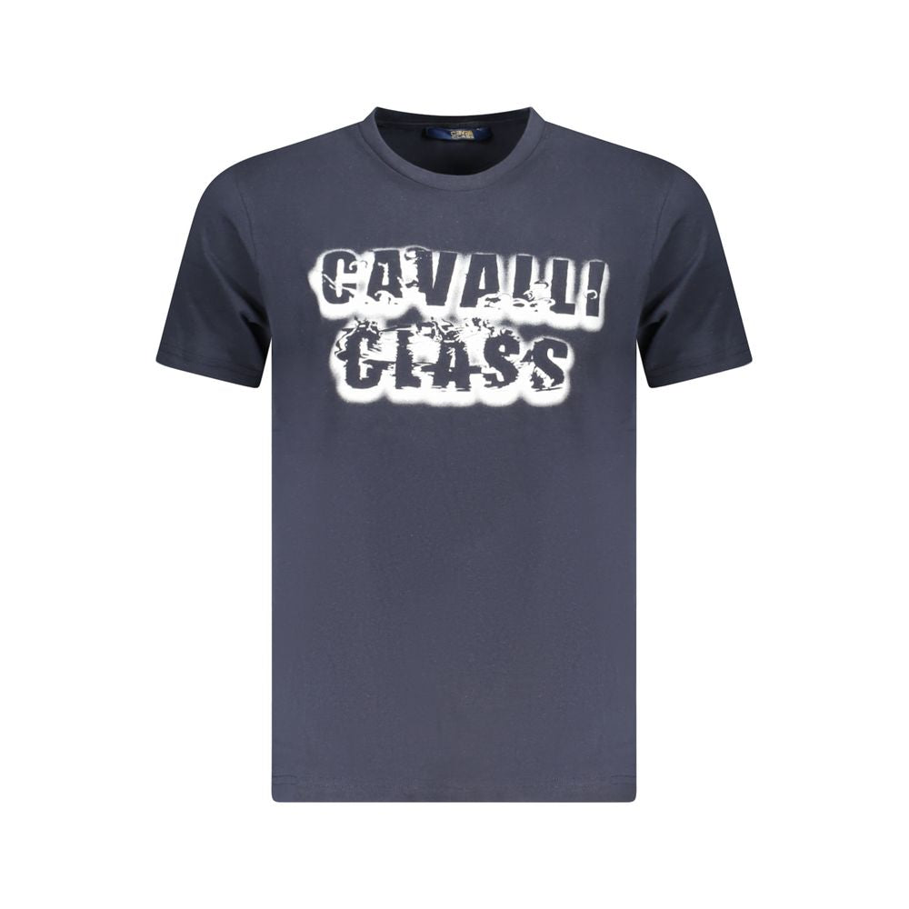 Cavalli Class Blu Cotton Men T-Shirt
