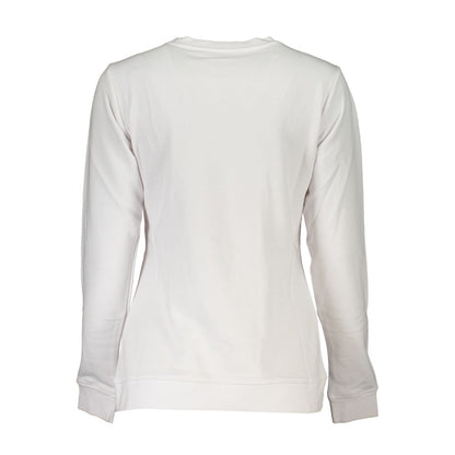 Cavalli Class White Cotton Sweatshirt Cavalli Class