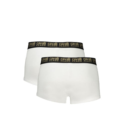 Cavalli Class White Cotton Boxers Cavalli Class