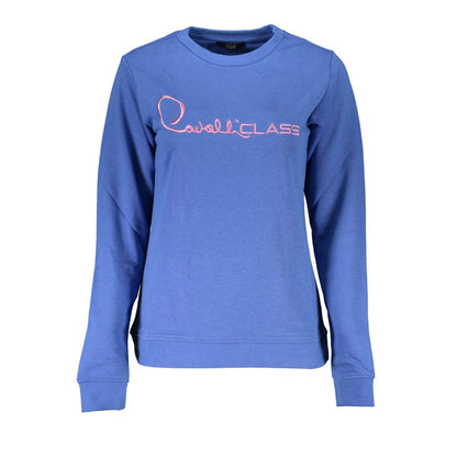 Cavalli Class Blue Cotton Sweatshirt Cavalli Class