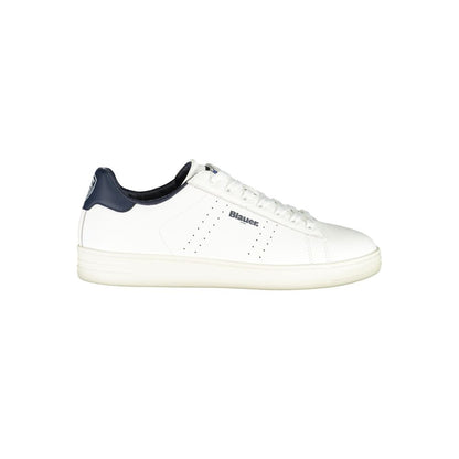 Blauer Bianco Polyurethane Men Sneaker 1728,67403481248,Athletic - Sneakers - Shoes,Blauer,EU40/US7,EU41/US8,EU42/US9,EU43/US10,EU44/US11,EU45/US12,EU46,Men,New with tags,Shoes,Sneakers - Shoes,White