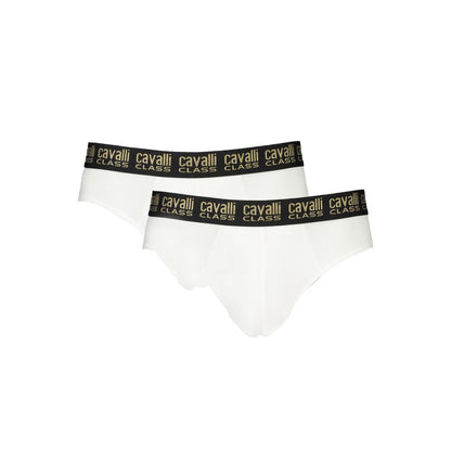 Cavalli Class White Cotton Briefs Cavalli Class
