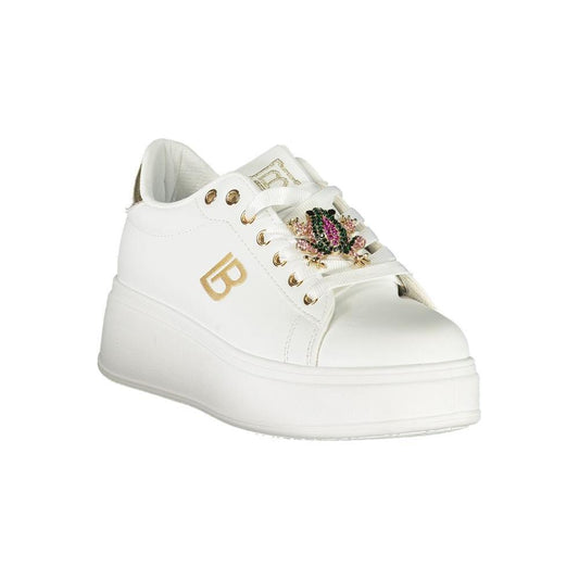Laura Biagiotti White Synthetic Women Sneaker 1728,67403481248,EU39/US9,EU40/US10,EU41/US11,Laura Biagiotti,New with tags,Shoes,Sneakers - Women - Shoes,White,Women,Women - Shoes Laura Biagiotti LA-36461-EU40/US10