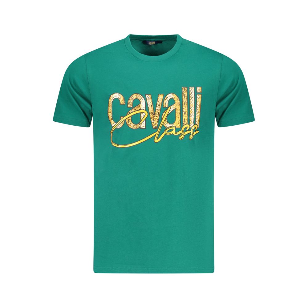 Cavalli Class Verde Cotton Men T-Shirt