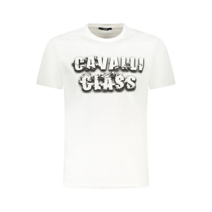 Cavalli Class Bianco Cotton Men T-Shirt