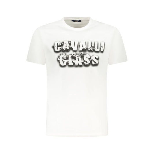 Cavalli Class Bianco Cotton Men T-Shirt