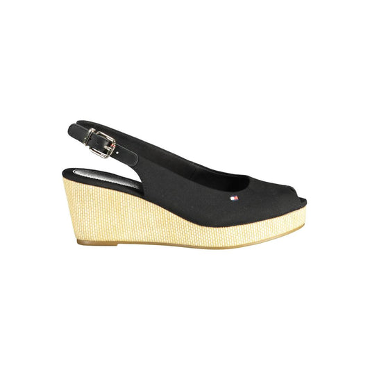 Tommy Hilfiger Black Polyester Women Sandal 1728,67403481248,Black,EU39/US9,EU40/US10,New with tags,Sandals - Shoes,Shoes,Tommy Hilfiger,Wedges - Sandals - Shoes,Women