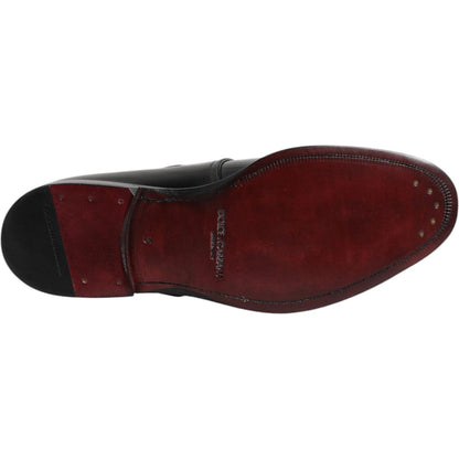 Dolce & Gabbana Black Leather Monk Strap Derby Formal Shoes