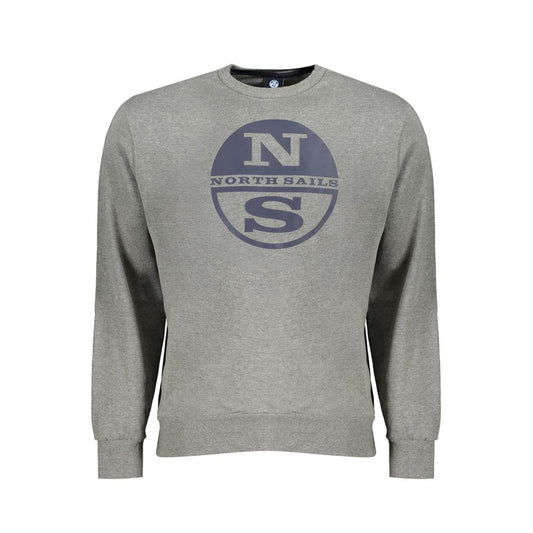 North Sails Grigio Cotton Men Sweatshirt
