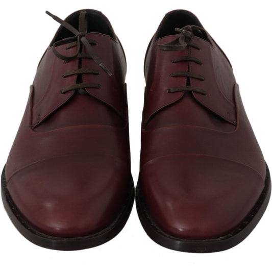 Dolce & Gabbana Elegant Bordeaux Leather Dress Shoes Dolce & Gabbana