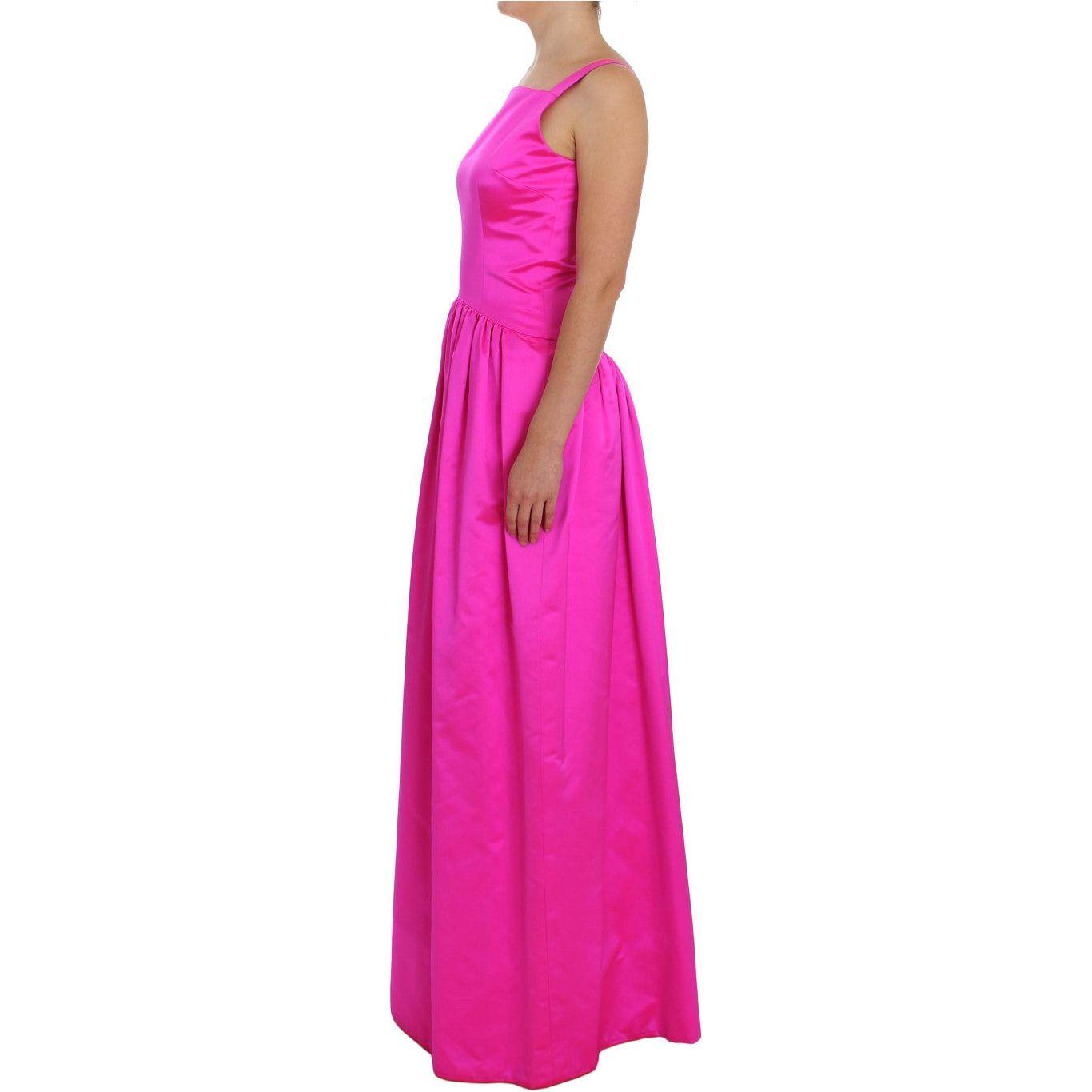 Dolce & Gabbana Pink Silk Long Sheath Ball Gown Dress Dolce & Gabbana