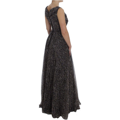 Dolce & Gabbana Dark Silk Shift Gown Full Length Dress Dolce & Gabbana