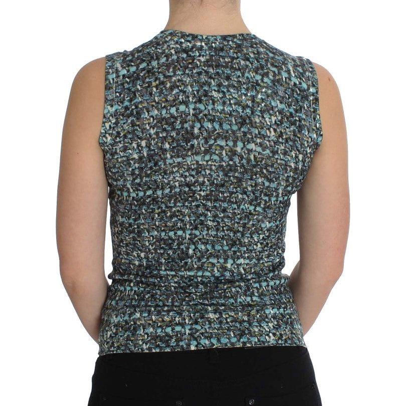 Dolce & Gabbana Blue Wool Sweater Sleeveless Pullover Dolce & Gabbana
