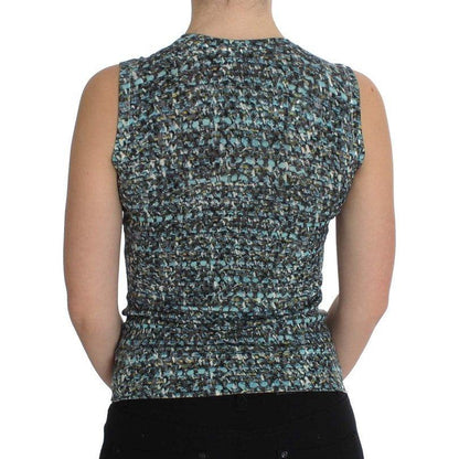 Dolce & Gabbana Blue Wool Sweater Sleeveless Pullover Dolce & Gabbana