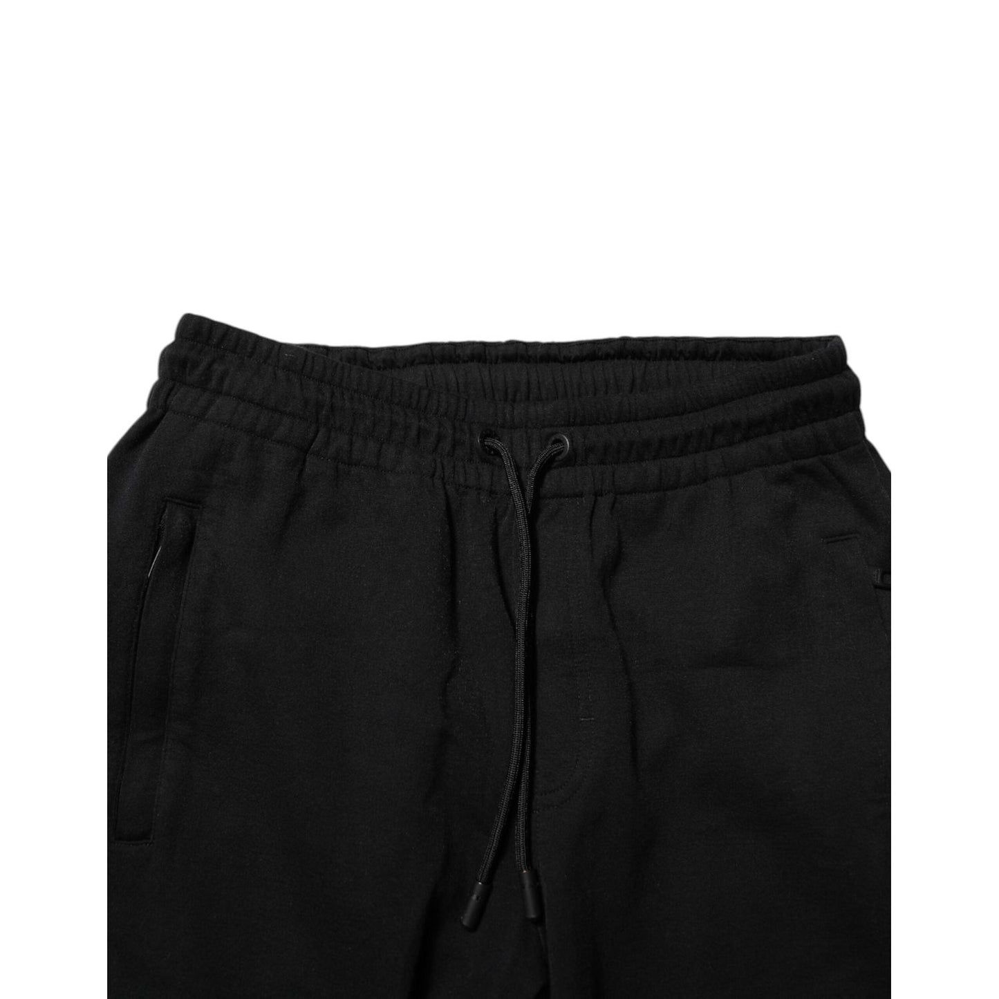 Dolce & Gabbana Black Cotton Men Jogger Sweatpants Pants