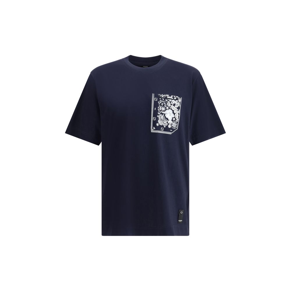 Fendi Blue Cotton T-Shirt