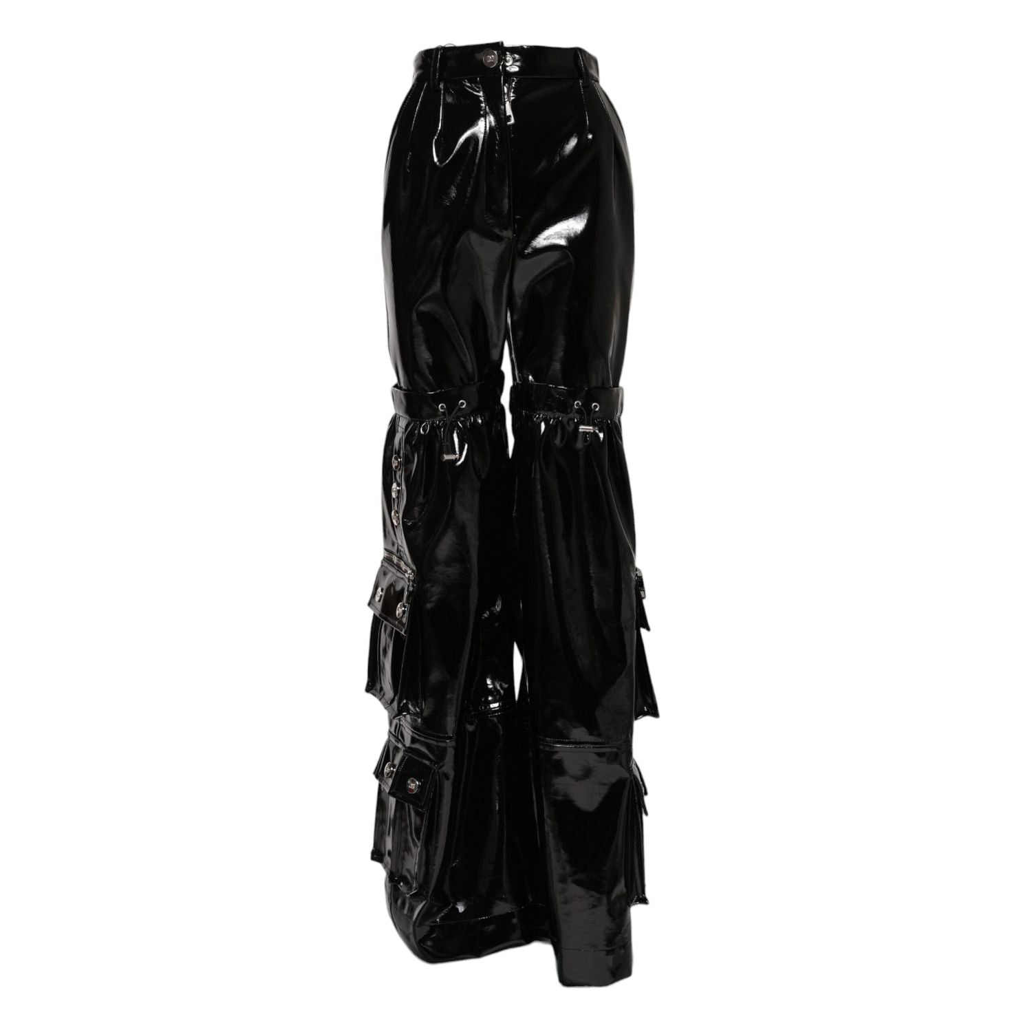 Dolce & Gabbana Black High Waist Cargo Bootcut Pants