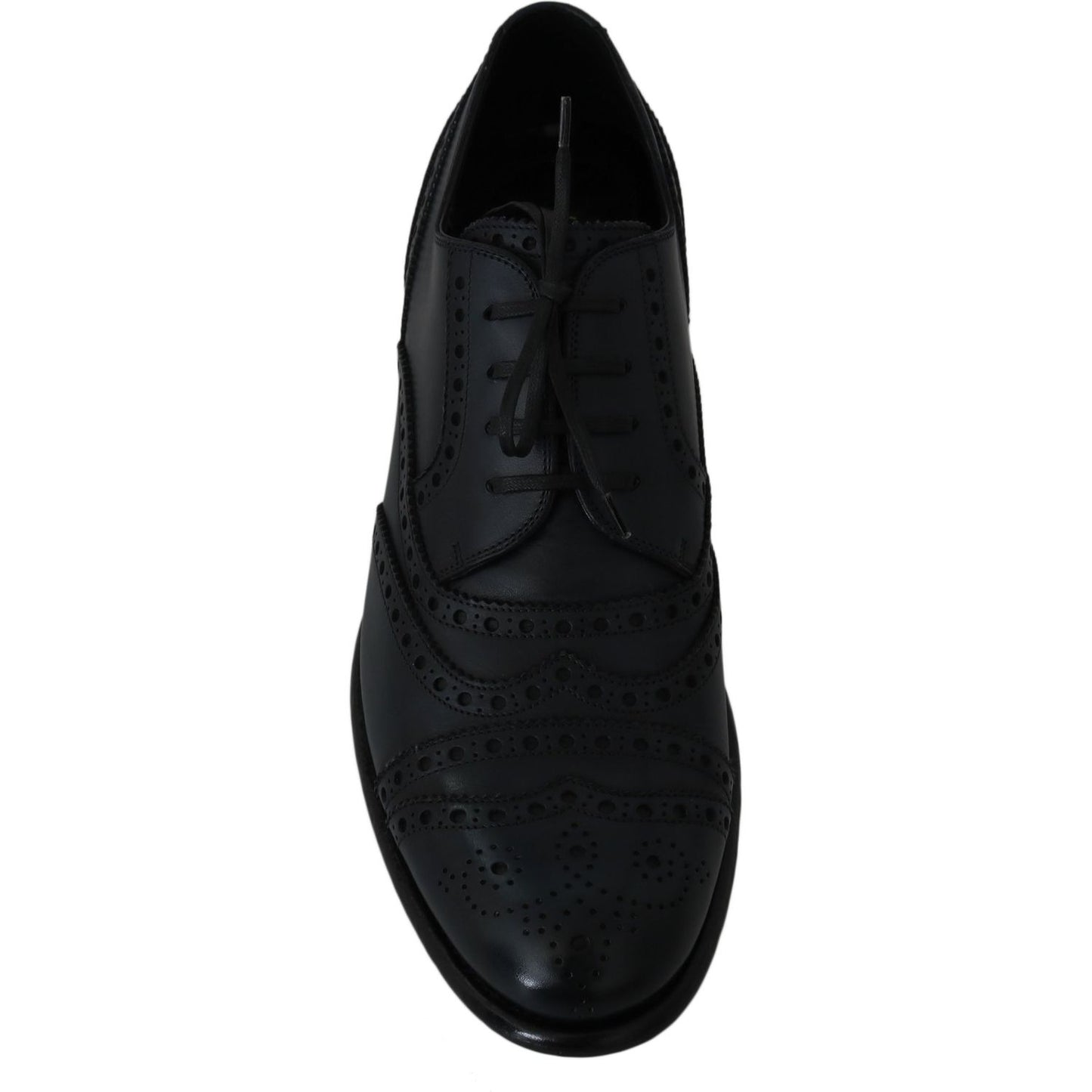 Dolce & Gabbana Elegant Blue Leather Wingtip Derby Shoes Dolce & Gabbana