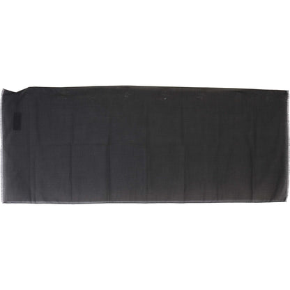 Dolce & Gabbana Gray 100% Wool Striped Pattern Wrap Scarf