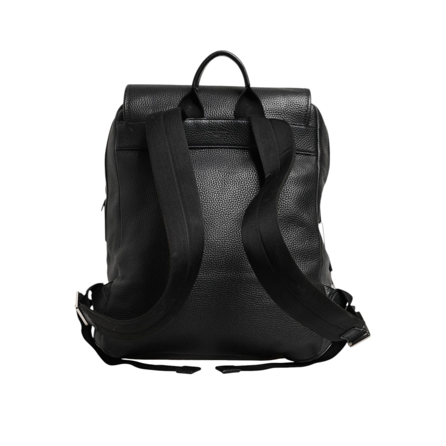 Dolce & Gabbana Black Palermo Backpack Hammered Calfskin Leather Bag