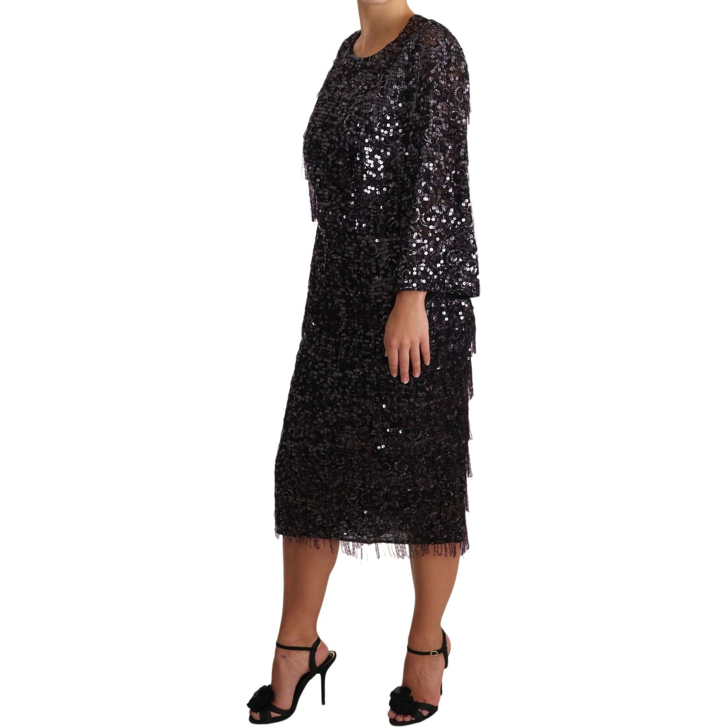 Dolce & Gabbana Sequined Shift Midi Dress – Timeless Elegance Dolce & Gabbana