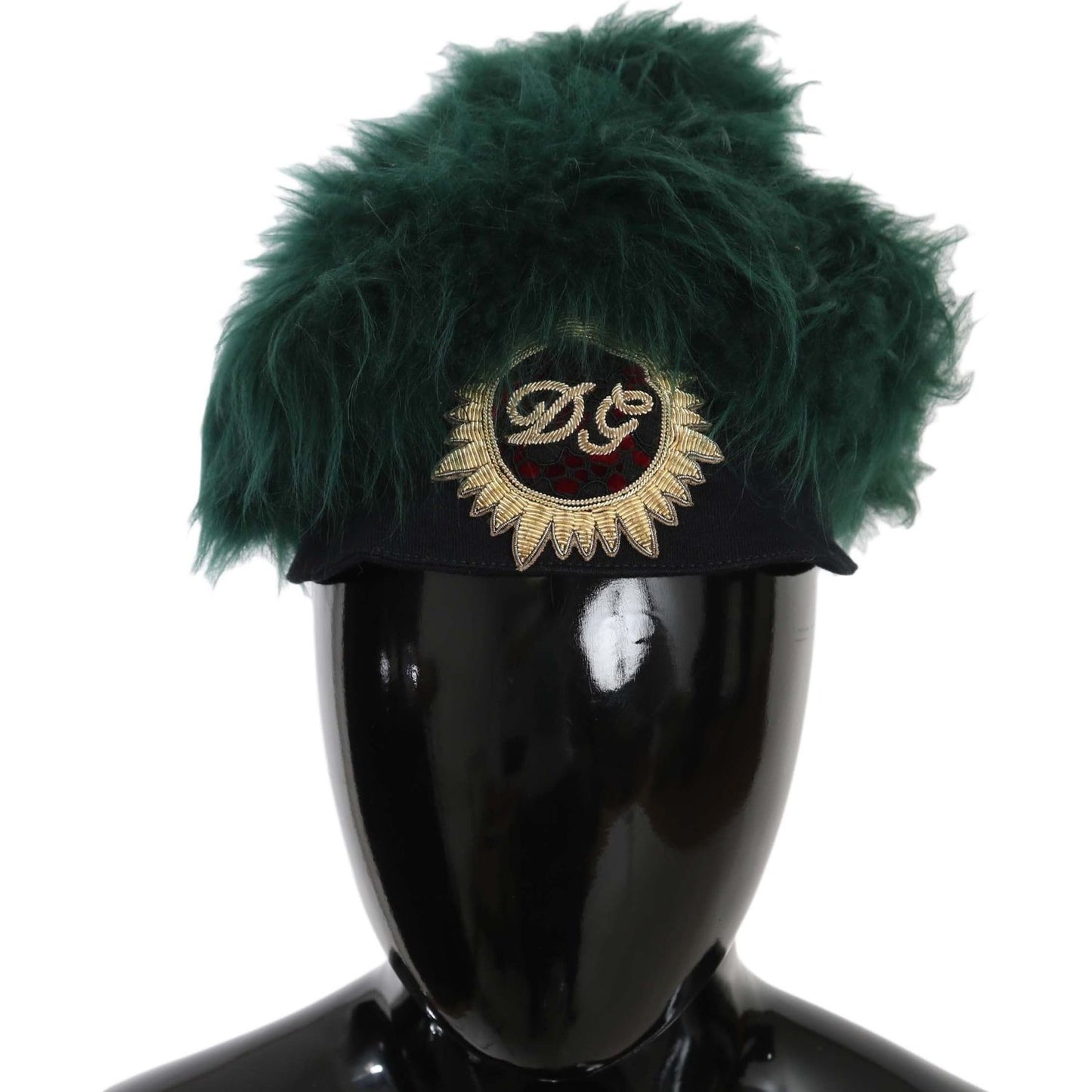 Dolce & Gabbana Elegant Emerald Cashmere Cloche Cap Hat Dolce & Gabbana