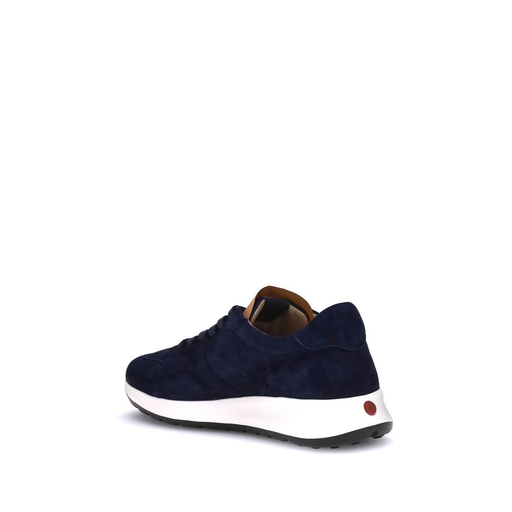Tod's Blue Calf Leather Bos Taurus Low Top Sneakers