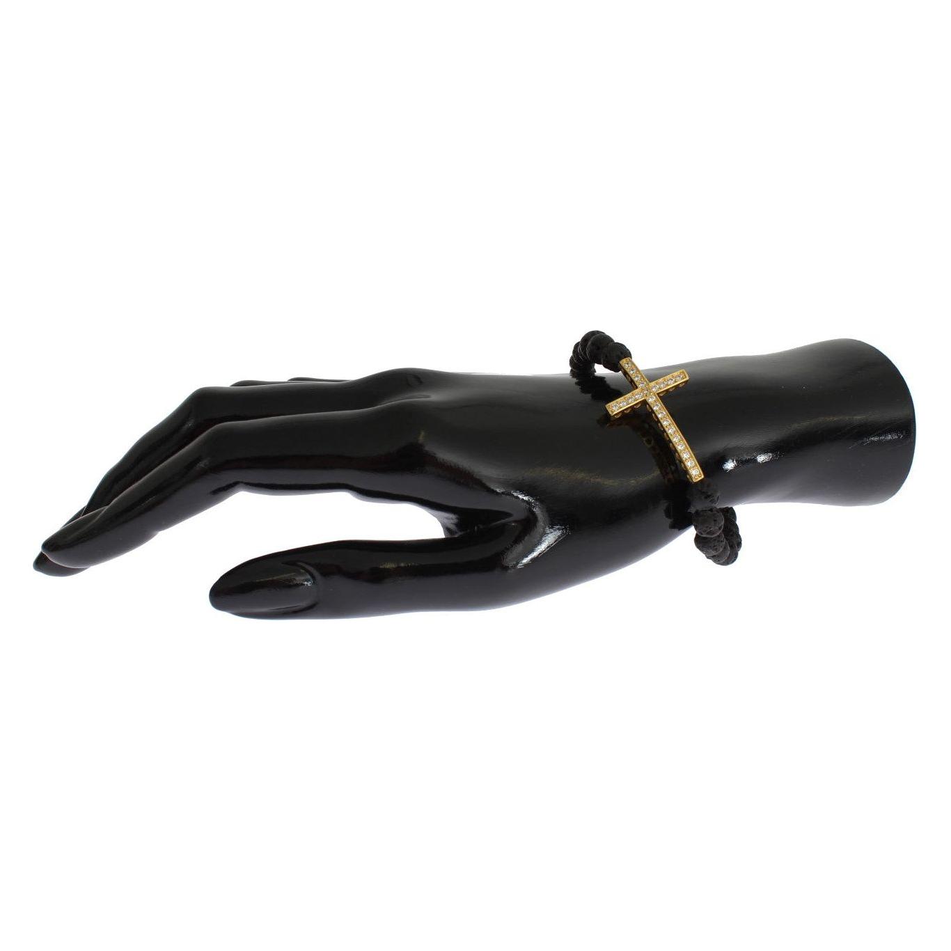 优雅的金色和黑色熔岩石手链