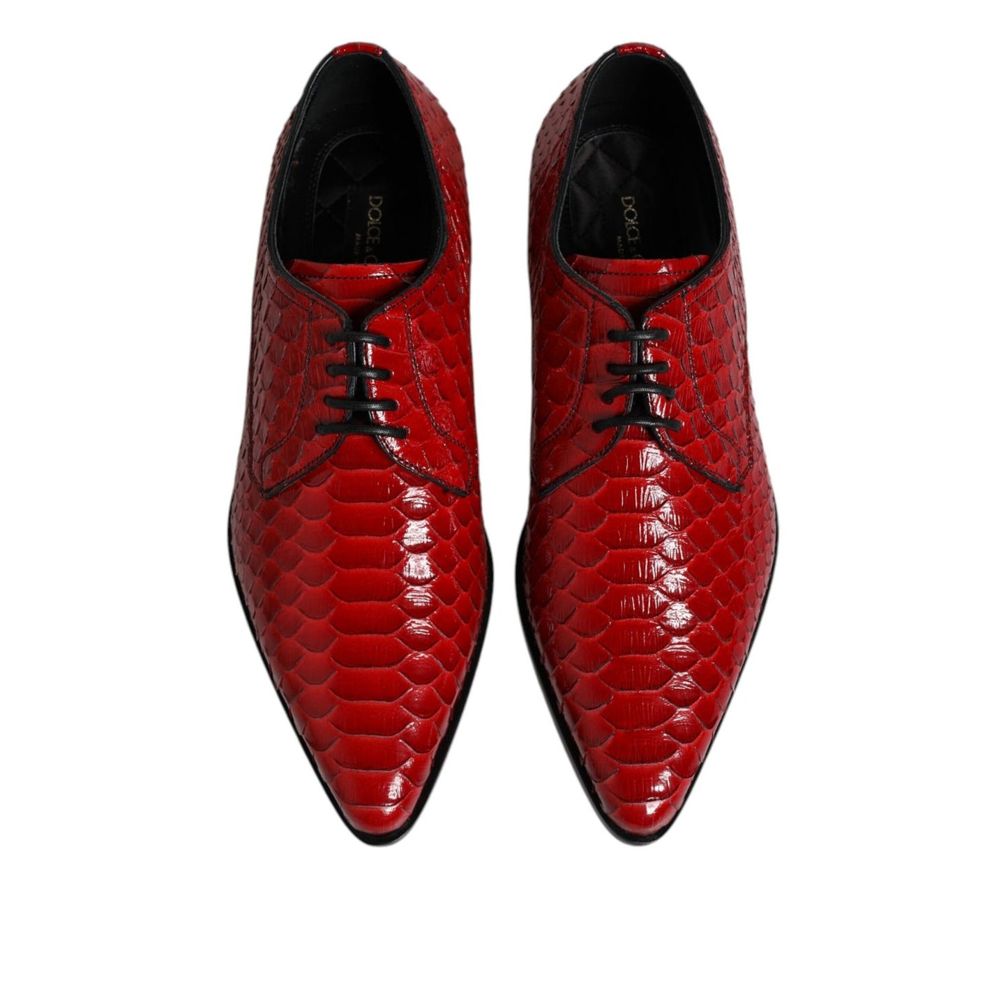 Dolce & Gabbana Red Exotic Leather Lace Up Dress Derby Shoes