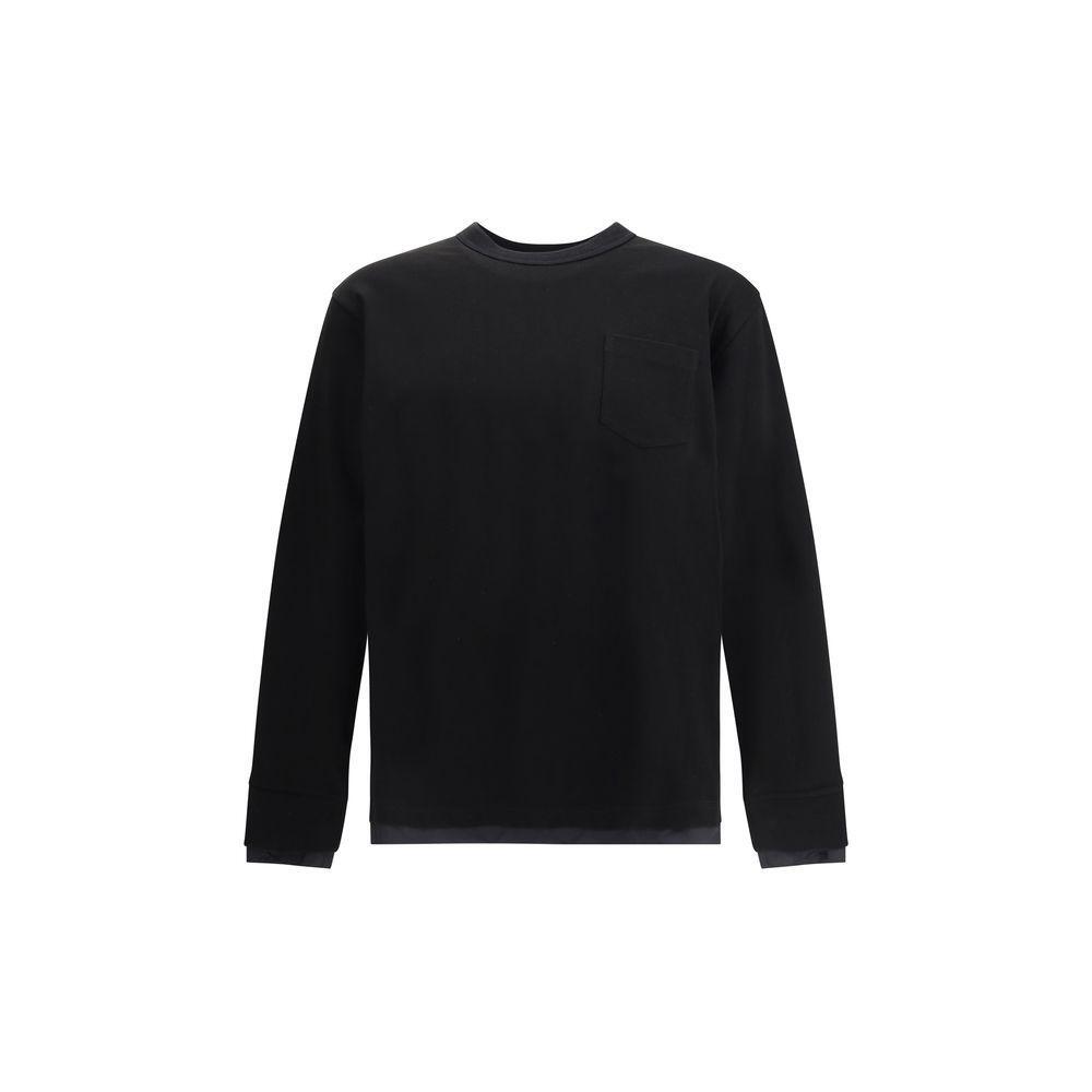 Sacai Black Cotton T-Shirt