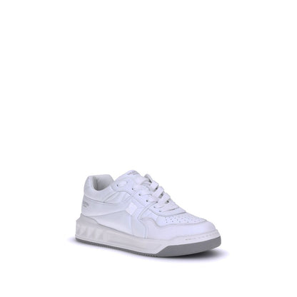 Valentino Garavani White Calf Leather Bos Taurus Low Top Sneakers