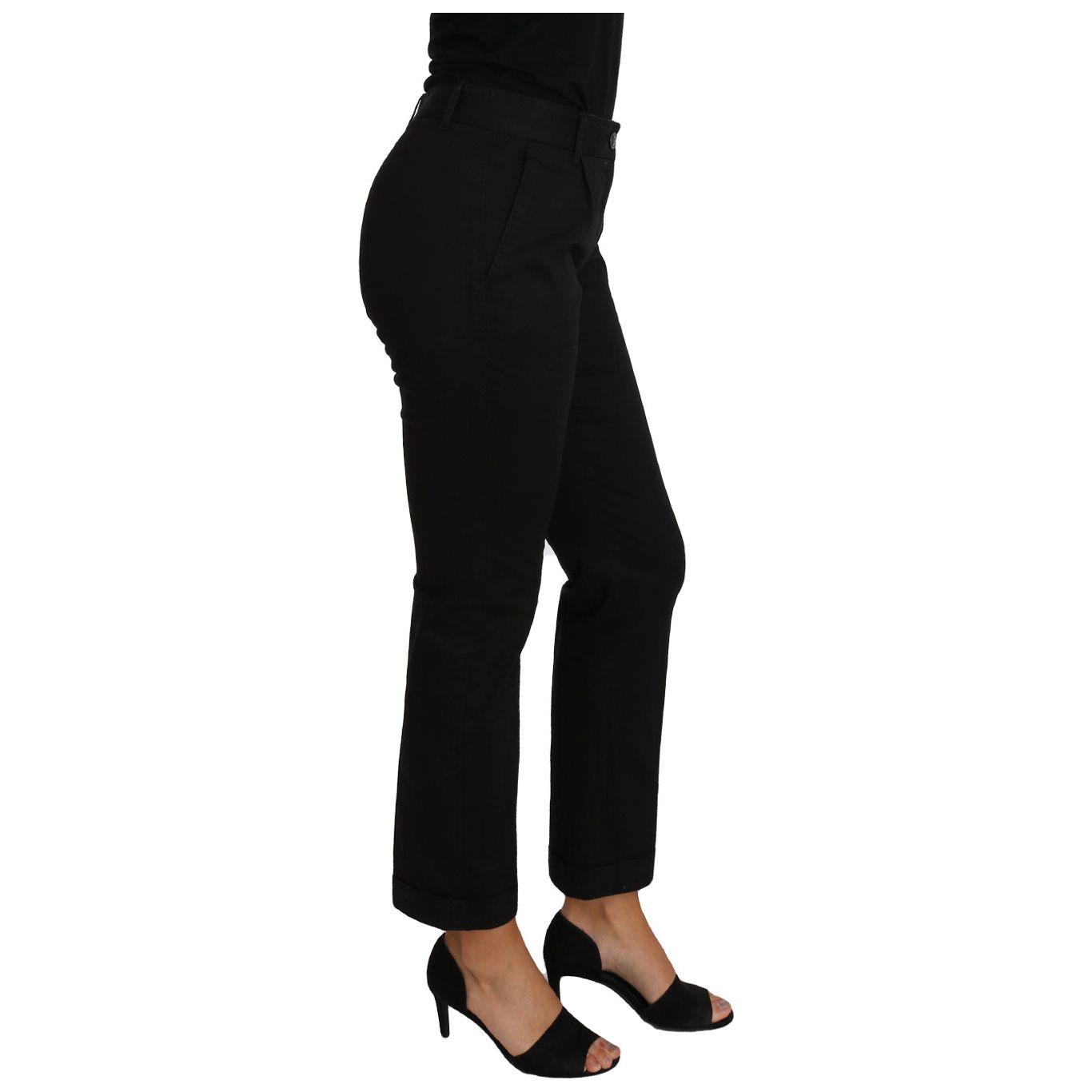 Dolce & Gabbana Elegant Black Cotton Dress Pants Dolce & Gabbana