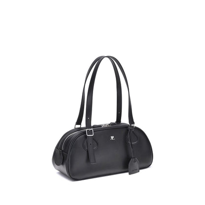 Courrèges Black Calf Leather Bos Taurus Shoulder Bag