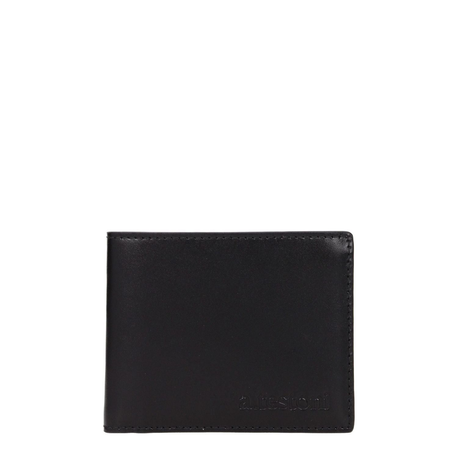 Testoni Black Leather Wallet