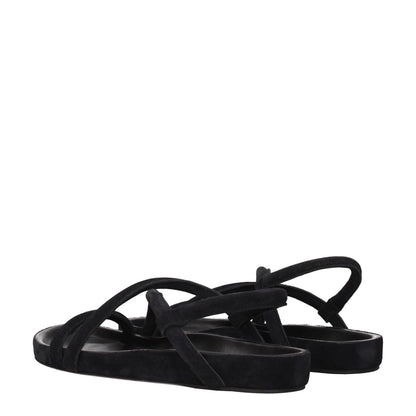 Isabel Marant Black Leather Flat Sandals