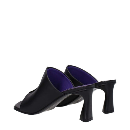 Stella McCartney Black Leather Stiletto Heel Sandals
