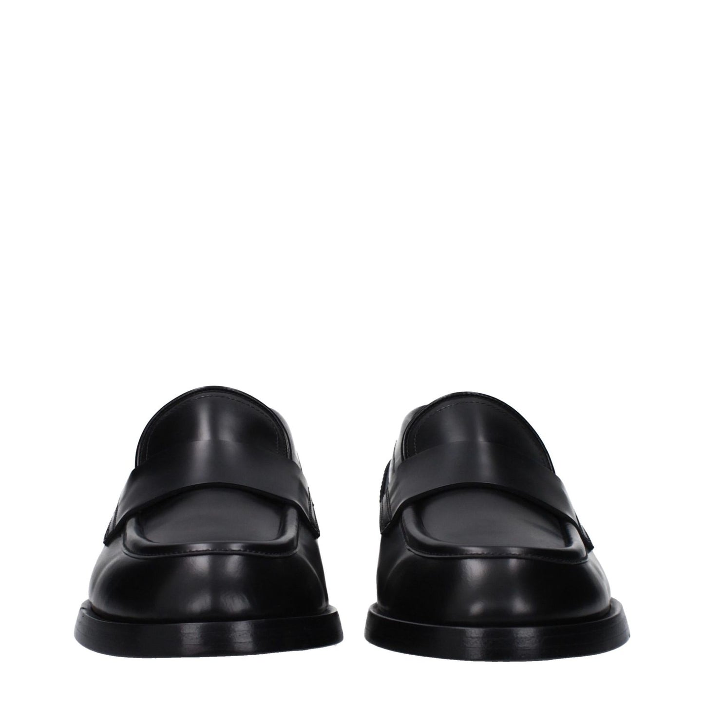 Dolce & Gabbana Black Leather Slip-On Loafers Dolce & Gabbana