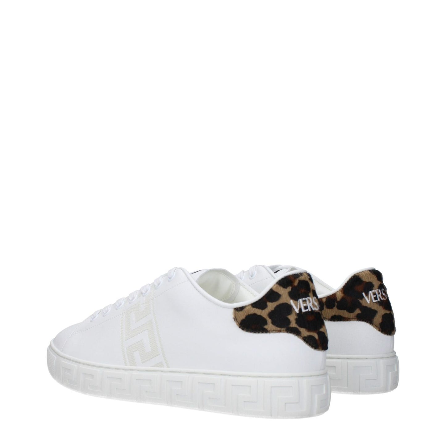 Versace White Leather Low Top Sneakers Versace