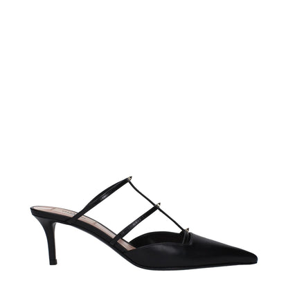 Valentino Garavani Black Leather Sandals Valentino Garavani