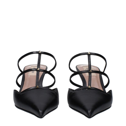 Valentino Garavani Black Leather Sandals Valentino Garavani