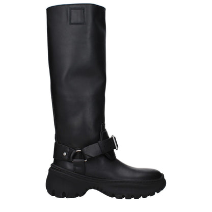 Burberry Black Leather Boots Burberry
