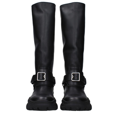 Burberry Black Leather Boots Burberry