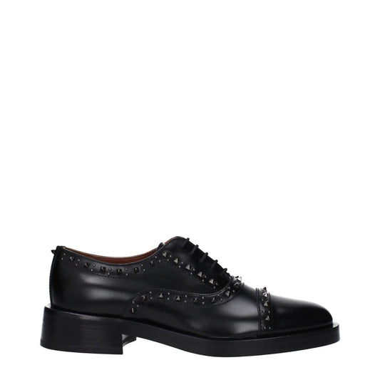 Valentino Garavani Black Leather Oxfords And Derbies Valentino Garavani