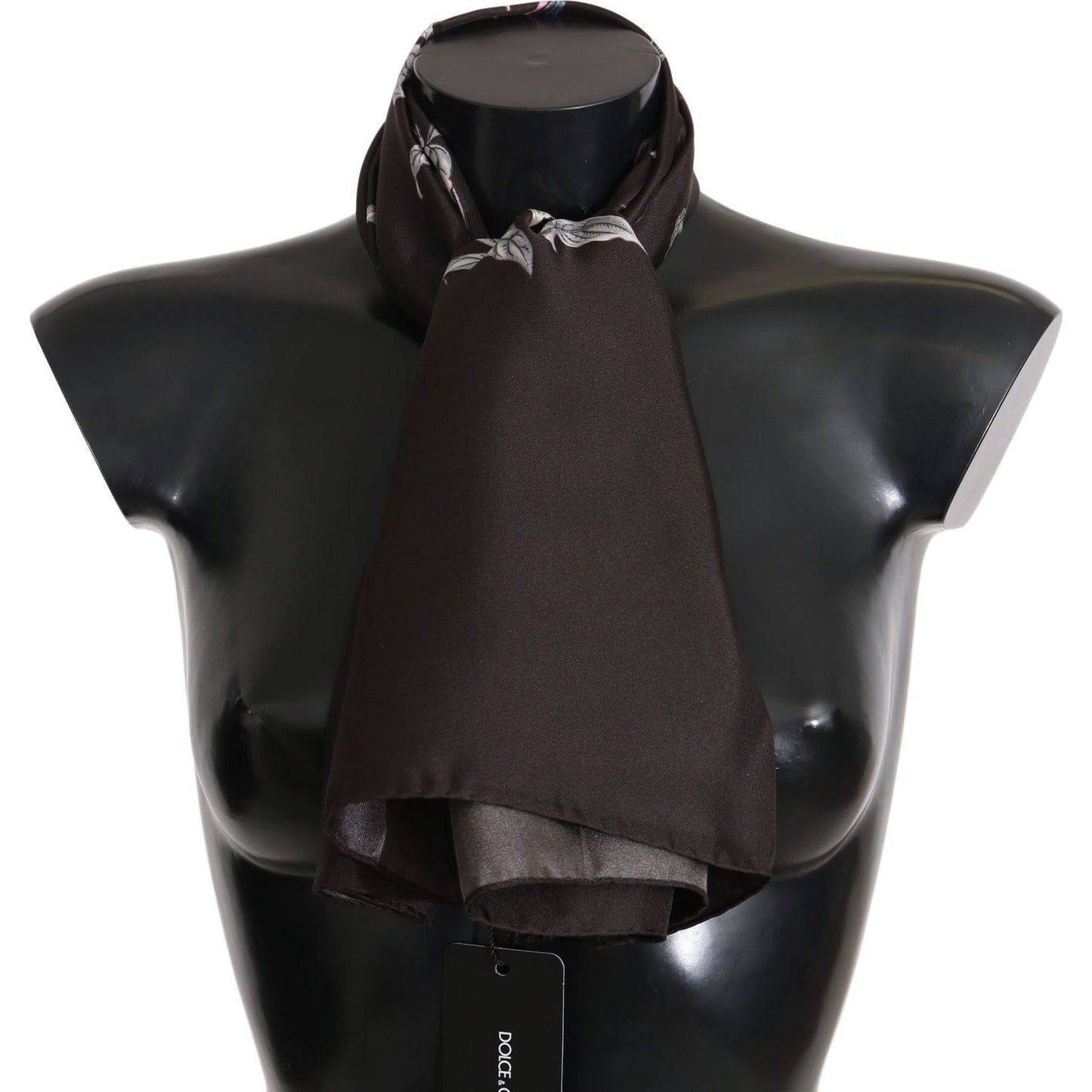 Dolce & Gabbana Elegant Silk Scarf Wrap in Luxe Brown Silk Wrap Shawls Dolce & Gabbana