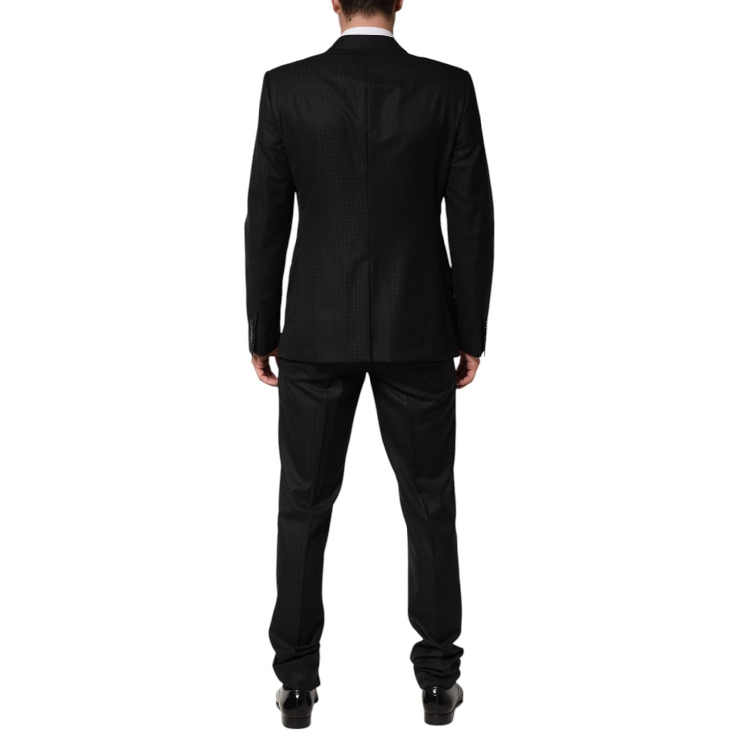Dolce & Gabbana Dark Gray Jacquard Single Breasted 2 Piece Suit