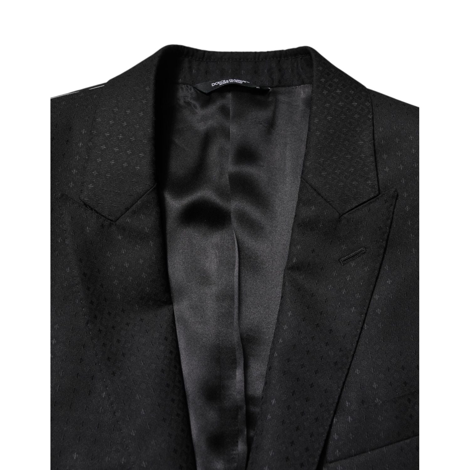 Dolce & Gabbana Dark Gray Jacquard Single Breasted 2 Piece Suit