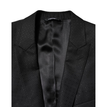 Dolce & Gabbana Dark Gray Jacquard Single Breasted 2 Piece Suit
